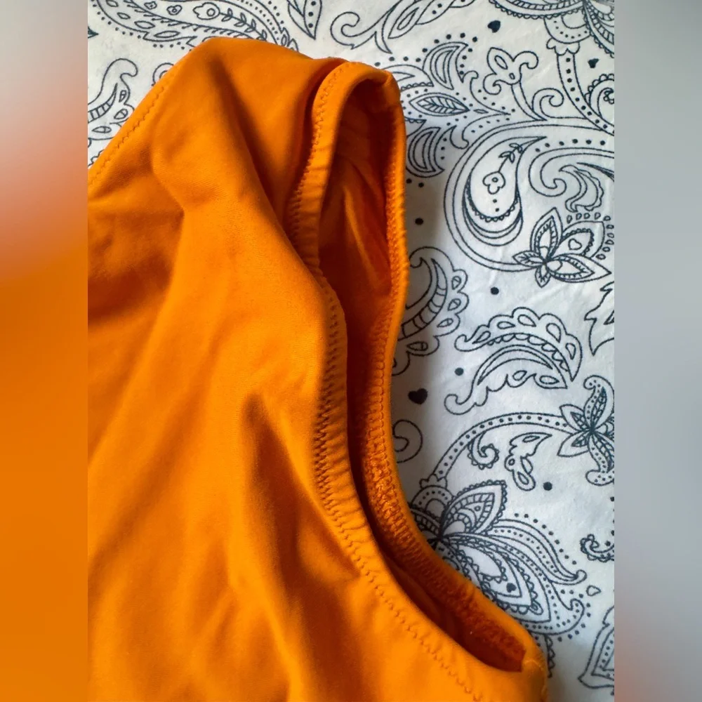 SKIMS Signature Swim High Neck One Piece - Tangerine XS - NWT